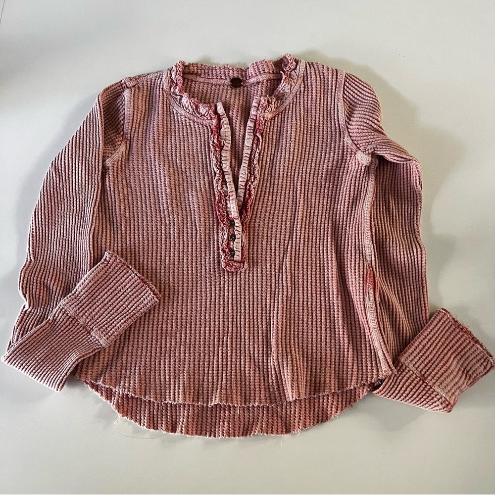 Free people Pink Long Sleeve Top